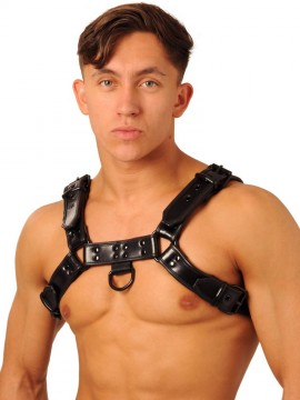 Fist Leather Chest Harness • Black - Black