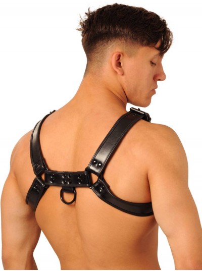 Fist Leather Chest Harness • Black - Black