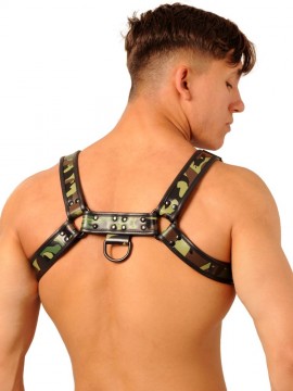 Fist Leather Chest Harness • Camo - Black