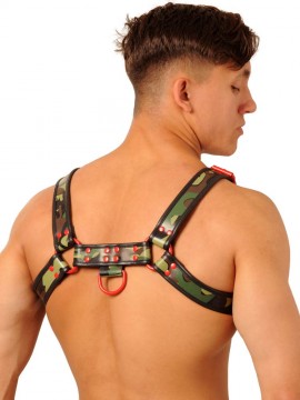 Fist Leather Chest Harness • Camo - Red