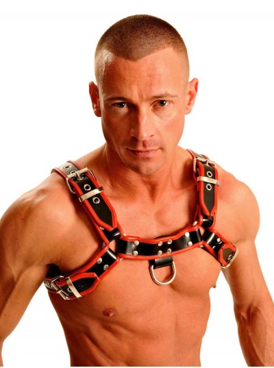 Fist Leather Chest Harness • Red