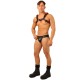 Fist Leather Harness + Jock • Black - Red