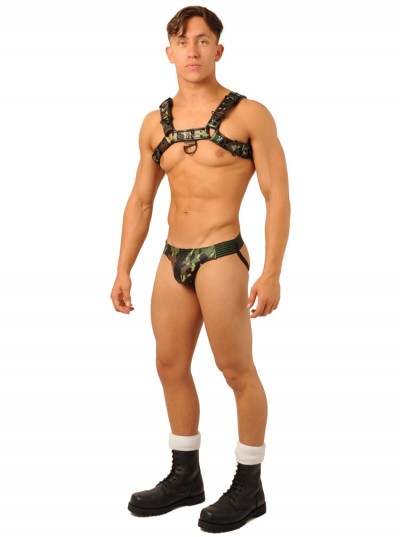 Fist Leather Harness + jock • Camo