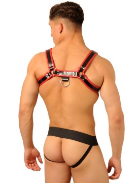 Fist Leather Harness + Jock • Red