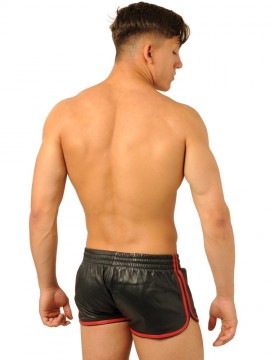 Fist Leather Shorts • Black - Red 