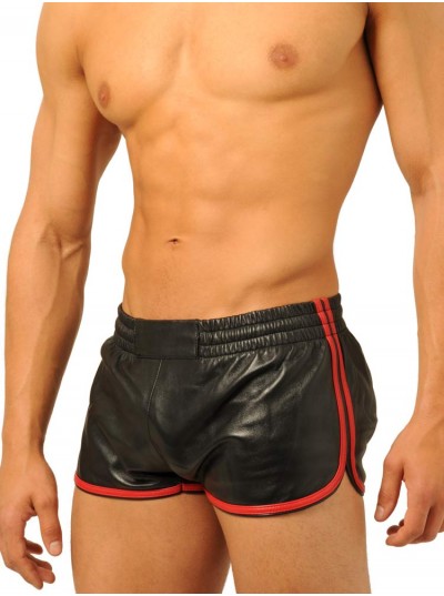 Fist Leather Shorts • Black - Red 