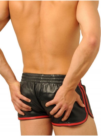 Fist Leather Shorts • Black - Red 