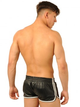 Fist Leather Shorts • Black - White