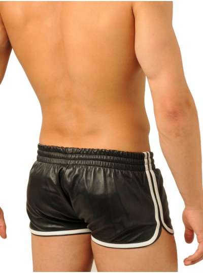 Fist Leather Shorts • Black - White