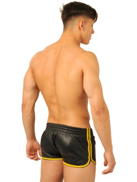 Fist Leather Shorts • Black - Yellow