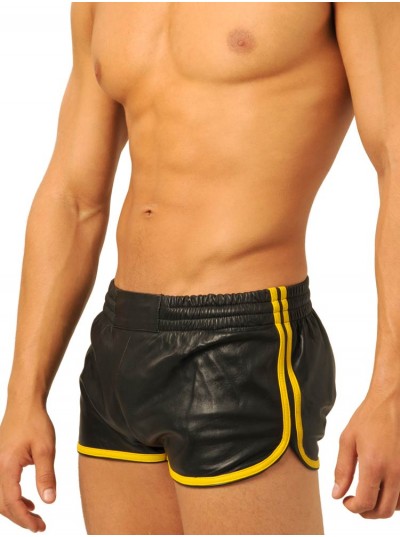 Fist Leather Shorts • Black - Yellow