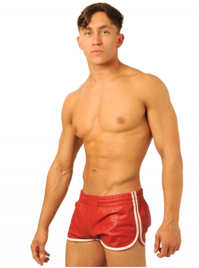 Fist Leather Shorts • Red - White