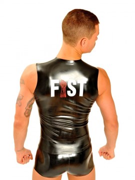 Fist Rubber Front Zip Sleeveless T-Shirt