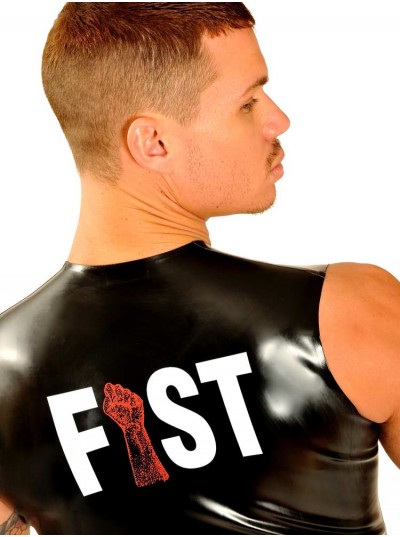 Fist Rubber Front Zip Sleeveless T-Shirt