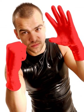 Wrist Rubber Gloves • Red