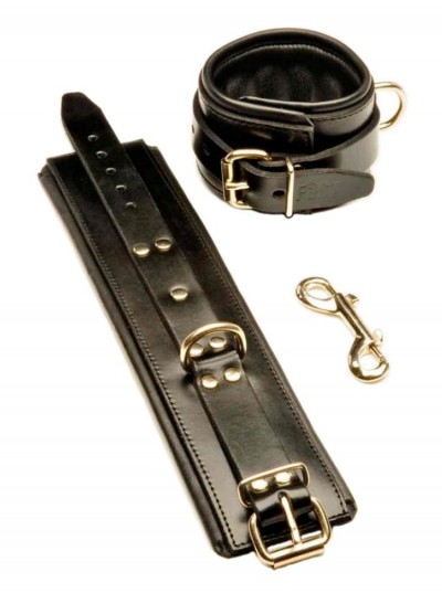 Fist Leather Ankle Cuffs • Black