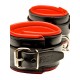 Fist Leather Ankle Cuffs • Black/Red